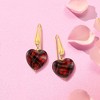 Ross-Simons Italian Murano Glass Tartan Heart Drop Earrings in 18kt Gold Over Sterling - 3 of 4