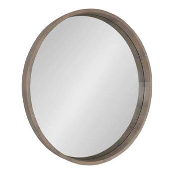 30" Hutton Round Wall Mirror Gray - Kate & Laurel All Things Decor