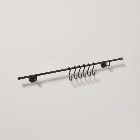 24 Modern Trim Metal S-hook Wall Rack Black Finish - Hearth