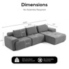 GDFStudio Odin 120'' Modern L-Shaped 3-Seater Corduroy Upholstered Sectional Sofa with Steel Frame - 2 of 4