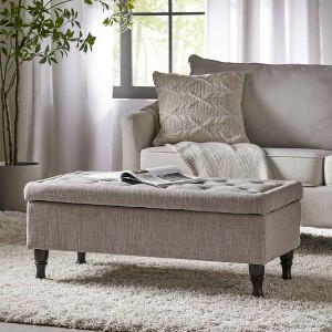 CENGHU Storage Bench, Storage Ottoman Bench, Fabric Sofa Ottoman, Sofa Large Footstool, Storage Chest,  Footrest for Living Room, Bedroom - 1 of 4