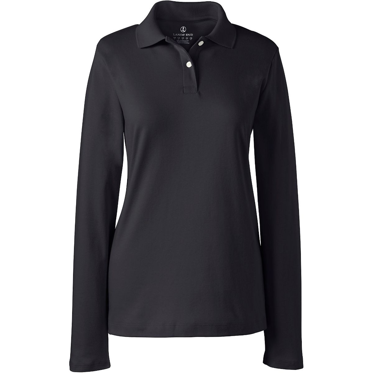 Lands' End School Uniform Women's Long Sleeve Feminine Fit Interlock Polo Shirt - thumbnail 3