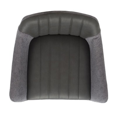 Rodi Gray and Black Leather and Fabric Counter Stool