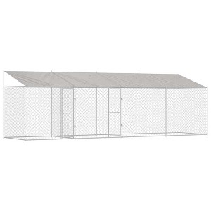 Dog Cage Silver 600 x 200 x 256 cm Galvanised Steel - 1 of 4