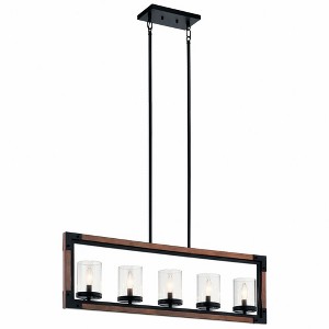 Marimount™ 5 Light Linear Chandelier Auburn Stained - 1 of 4