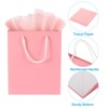 Unique Bargains Durable Paper Bright Color Three-Dimensional Cut Easy to Carry Pink Gift Bags with Tissue 12 Sets - 4 of 4