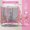 NAYSAYE Trampoline with Safety Net Slide and Ladder for Outdoor Fun for Kids Backyard, Pink, 84.00"*79.00"*71.30" - 2 of 4