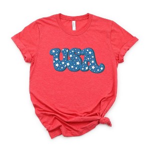 Simply Sage Market Women's USA Bold Stars Short Sleeve Graphic Tee - 1 of 4