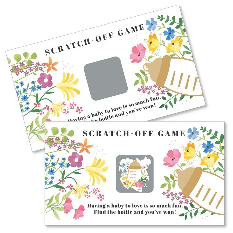 Big Dot of Happiness Wildflowers Baby - Boho Floral Baby Shower Game Scratch Off Cards - 22 Count, 1 of 7