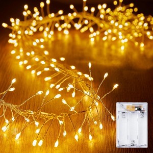 FAAYFIAN 10 ft 120-LED Firecracker Fairy Lights, Battery Operated Copper Wire Starry String Lights - 1 of 4