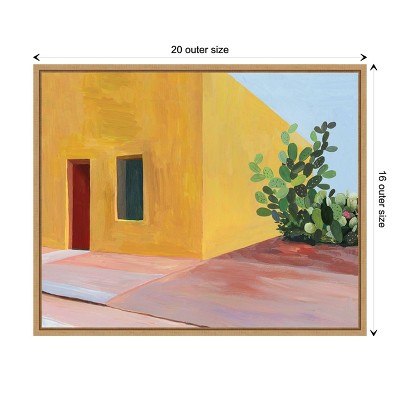 Sylvie Maple Framed Yellow and Red Canvas Landscape Print