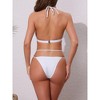 INSPIRE CHIC Women's Heart Rhinestones Chain Linked Bikini Sets, Halter Top Triangle Bottoms Swimwear Bathing Suits 1 Set - 3 of 4