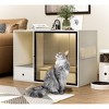ATJafurn Cat Litter Box Enclosure Modern Furniture Style 37 Inch White, Hidden Kitty Cat Cabinet with Glass Door and LED Strip for Large Cats - 3 of 4