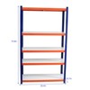 SEVOBAL Utility Storage Shelves Heavy Duty 5 Tier Metal Shelving Unit Vividly Ample Garage Home Organization Home, Blue Orange, 71"*35.4"*15.7" - 2 of 4