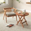 Tangkula Table Indonesia Teak Wood Round Slatted Tabletop Portable Camping Folding Side Patio - 2 of 4