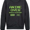 Women's - Instant Message - Anime Over Yes No Lightweight French Terry Wide Neck Long Sleeve Shirt - 2 of 4