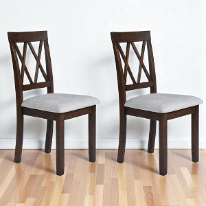 Mshliw Set of 2 Upholstered Dining Chairs with Fabric Padded Seat and Backrest, Solid Wood Legs, Modern Accent Side Chairs for Kitchen & Dining Room - 1 of 4