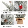 2ft Small Artificial Christmas Tree with Lights, Prelit Mini Tabletop Snow Flocked Tree with Pine Cones for Holiday Decor - 4 of 4