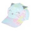 Ponyflo Girl's Tie-Dye Adjustable Ponytail Baseball Cap with Cat Face - 2 of 4