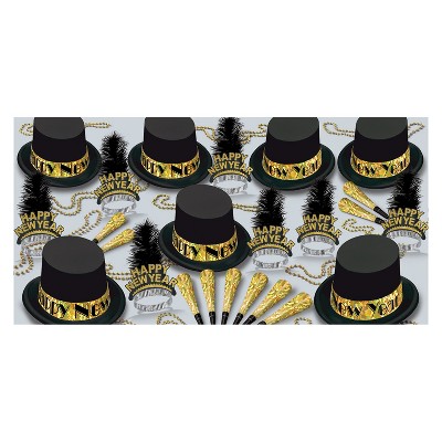 Beistle New Year Gold Top Hat Asst for 50 Gold