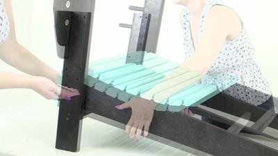 Turquoise and Black HDPE Outdoor Adirondack Chair with Cup Holder