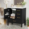 KTMBDW Bathroom Vanity with Ceramic Sink, Bathroom Vanity Cabinet with Door with 4 Drawers, 30 Inches Wooden Cabinet - 3 of 4