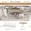 ELJGET 5 Piece Dining Table Set, Mid-Century Wood Kitchen Table with Extendable Dining Table & 4 Upholstered Dining Room Chairs, Off White - 4 of 4