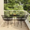 vidaXL Bistro Set Outdoor Patio Balcony Table and Chairs Rattan Look 5 Piece - Black - 2 of 4