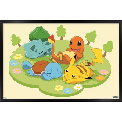 Trends International Pokémon - Pikachu, Eevee, And Its Evolutions Framed  Wall Poster Prints White Framed Version 22.375 X 34 : Target