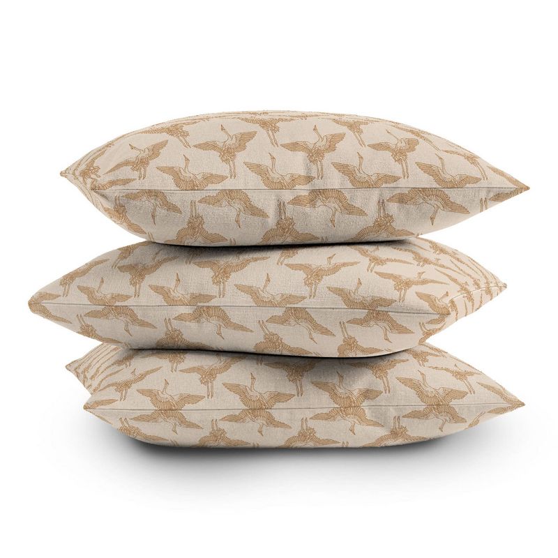Iveta Abolina Pecan Cranes Cream Outdoor Throw Pillow Brown - Deny Designs, 4 of 5