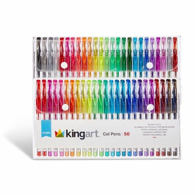KINGART Gel Pens, Soft Grip, 50 Glitter Colors