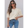 Amaryllis Women's Eyelet Puff Sleeve Blouse Chic Boho-Inspired Embroidered Top Elegant Style - 3 of 4