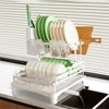 SKONYON Expandable 2-Tier Rust-Resistant Dish Drying Rack with 360° Rotating Spout and Foldable Design - 2 of 4