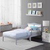 Infurnic Beds, Toddler Single Bed with Safety Guardrails and Headboard, Low To Floor Design for Toddler Children, Gray, 70"*36"*27" - 2 of 4