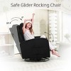 Modern Corduroy Swivel Glider Rocking Chair Upholstered Swivel Accent Armchair With Side Pocket Rocking Chair For Nursery-Cuddlewood - 3 of 4