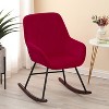 LuxenHome Upholstered Red Velvet Rocking Chair, Modern Accent Chair - 4 of 4