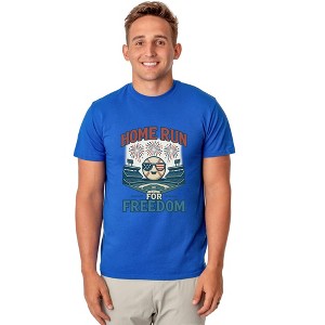 American Inspired Baseball T-Shirt Men's Home Run For Freedom Top - 1 of 4