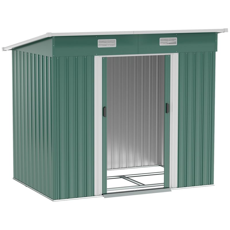 Outsunny Metal Garden Storage Shed Tool House with Sliding Door Spacious Layout & Durable Construction for Backyard, Patio, Lawn, 4 of 7