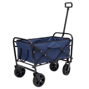 NAYSAYE Wagons Collapsible Utility Cart with Dual Layer Design and Liner Set for Outdoor Adventures, Dark Blue, 25.98"*17.32"*37.4" - 1 of 4