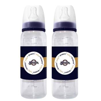 BabyFanatic Officially Licensed MLB Milwaukee Brewers 9oz Infant Baby Bottle 2 Pack