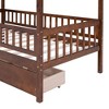 CAVINAS Twin Size Bed Frame, Wooden House Bed with 2 Drawers, House-Shaped Floor Bed for Kids, Teens, Girls, Boys, Floor Platform Bed - 4 of 4