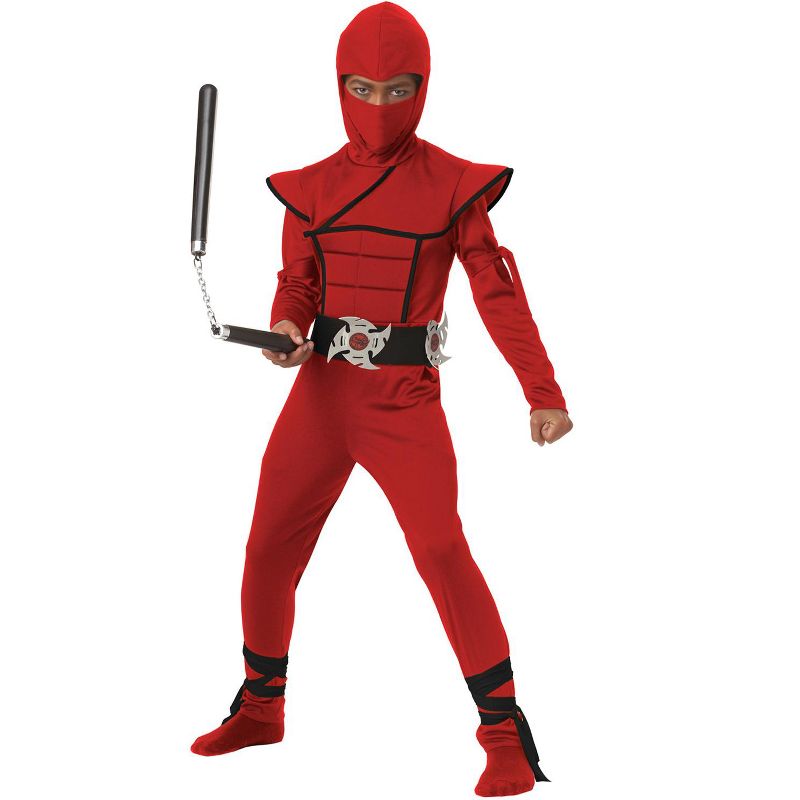 California Costumes Stealth Ninja Child Costume (Red/Black), Large, 1 of 2