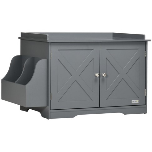 Wide litter outlet box