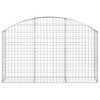 vidaXL Gabion Basket Silver Galvanized iron 39.4 x 11.8 x 15.7/23.6 in - 59.1" x 11.8" x 31.5"/39.4" - 3 of 4