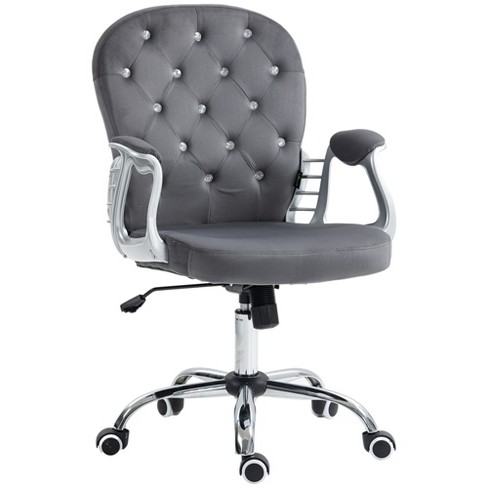 Vinsetto White, Mid-Back Home Office Chair Adjustable Height