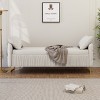 Velvet Upholstered Storage Ottoman, Storage Bench with 2 Pillows, Ruched and Button Tufted Design - ModernLuxe - 2 of 4