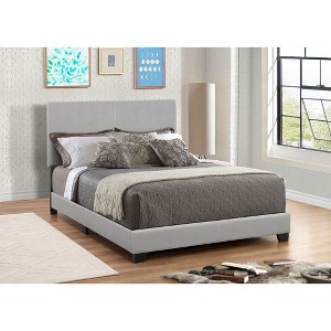 California King Platform Bed with Upholstered Headboard for Bedroom - 1 of 4