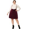 Agnes Orinda Women's Plus Size Velvet High-Rise Star Versatile Flared Skater Skirt - 3 of 4