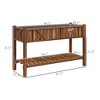 Raised Garden Bed, 47 x 22 x 31.5 in Elevated Wood Planter Box with Storage Shelf, Drainage Holes and Liner - 3 of 4