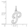 Black Bow Jewelry Sterling Silver, Sophia Collection, Small Script Initial P Pendant - 4 of 4